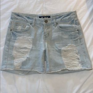 Ripped denim jean shorts